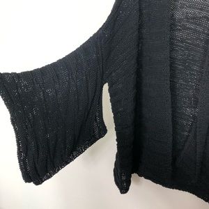 Eileen Fisher Black Open-Front Cardigan
